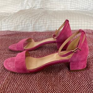 M.Gemi Pink Suede Allegra Sandals, Size 37